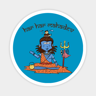 Har Har Mahadev cute illustration Magnet